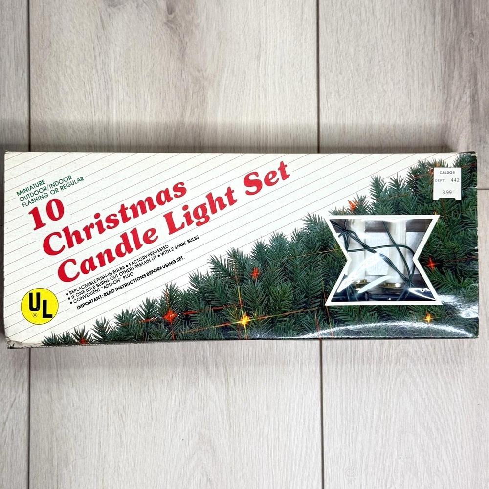 VTG 10 Christmas Candle Light Set Window Clip Indoor Tested Works Taiwan NOS‎